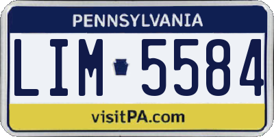 PA license plate LIM5584