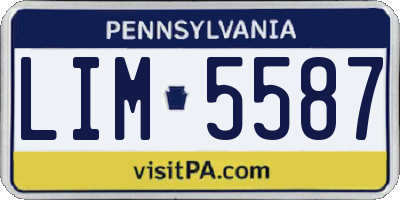 PA license plate LIM5587