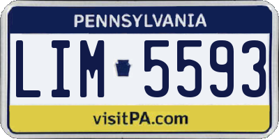PA license plate LIM5593