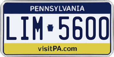 PA license plate LIM5600