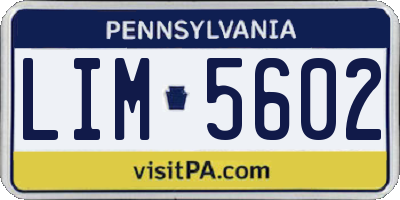 PA license plate LIM5602