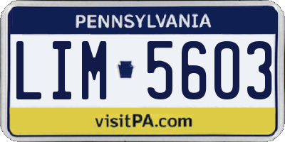 PA license plate LIM5603