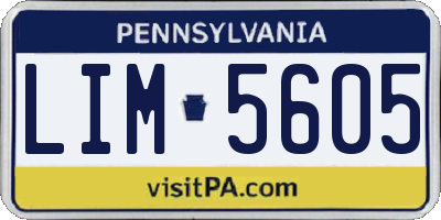 PA license plate LIM5605