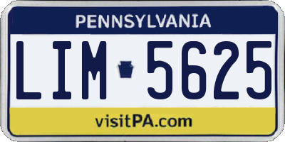 PA license plate LIM5625
