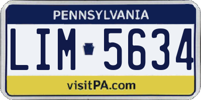 PA license plate LIM5634