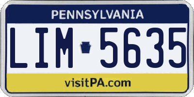 PA license plate LIM5635