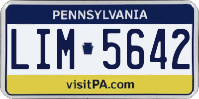 PA license plate LIM5642