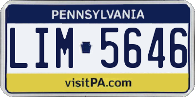 PA license plate LIM5646