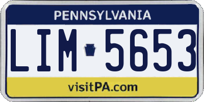 PA license plate LIM5653