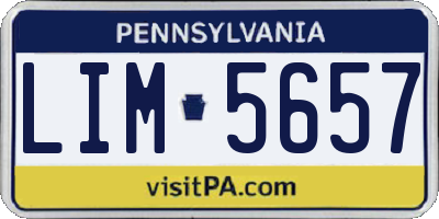 PA license plate LIM5657