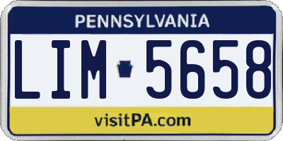PA license plate LIM5658