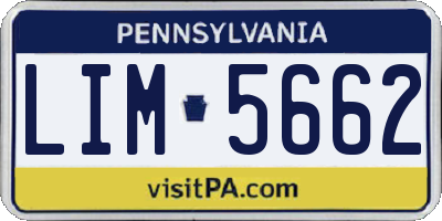 PA license plate LIM5662