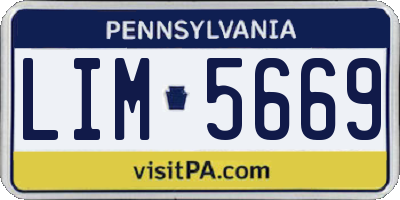 PA license plate LIM5669