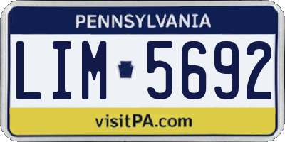 PA license plate LIM5692