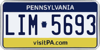 PA license plate LIM5693