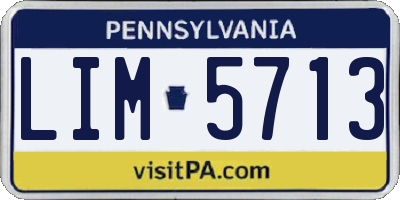 PA license plate LIM5713