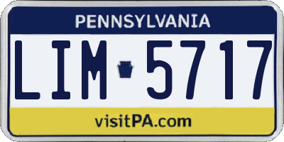 PA license plate LIM5717