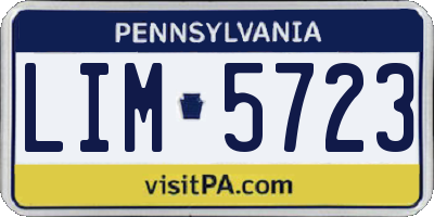 PA license plate LIM5723
