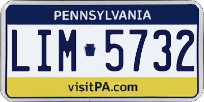 PA license plate LIM5732