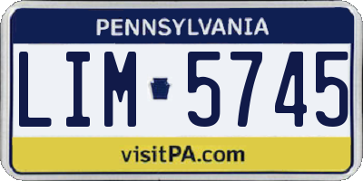 PA license plate LIM5745
