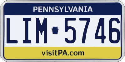 PA license plate LIM5746