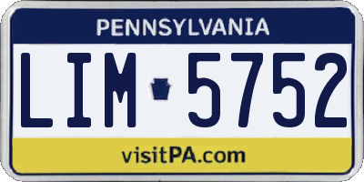 PA license plate LIM5752