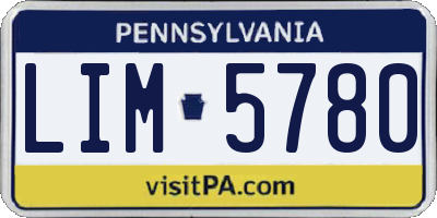 PA license plate LIM5780