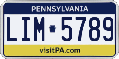 PA license plate LIM5789