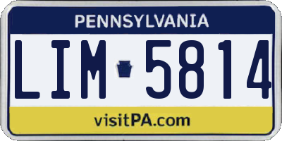 PA license plate LIM5814