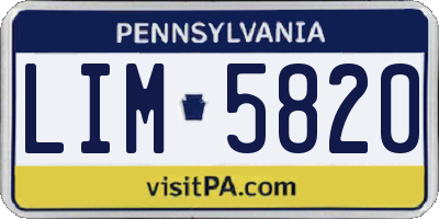 PA license plate LIM5820