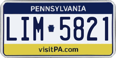 PA license plate LIM5821
