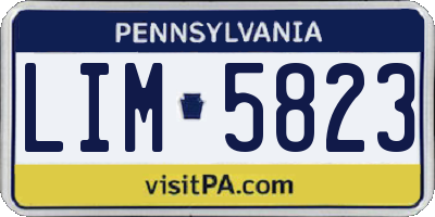 PA license plate LIM5823