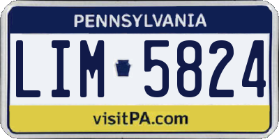 PA license plate LIM5824