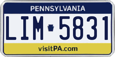 PA license plate LIM5831