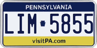 PA license plate LIM5855