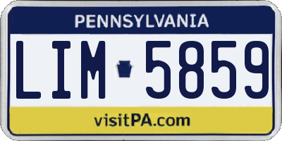 PA license plate LIM5859
