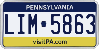 PA license plate LIM5863