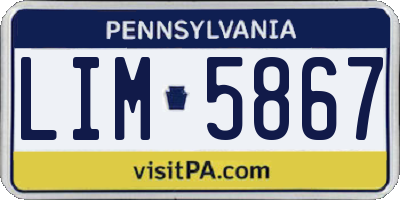 PA license plate LIM5867