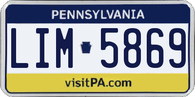 PA license plate LIM5869