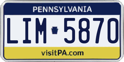 PA license plate LIM5870