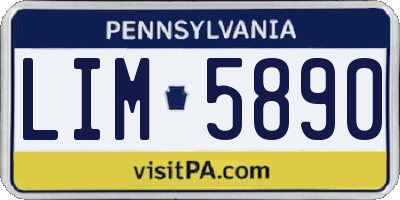 PA license plate LIM5890