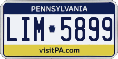 PA license plate LIM5899