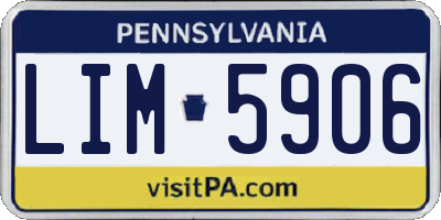 PA license plate LIM5906