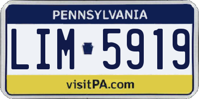 PA license plate LIM5919