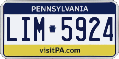 PA license plate LIM5924