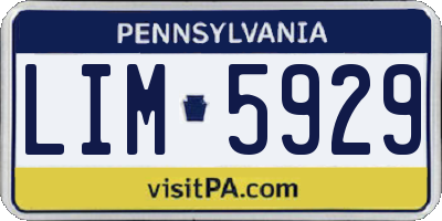 PA license plate LIM5929