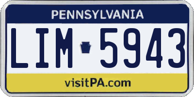PA license plate LIM5943