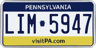 PA license plate LIM5947