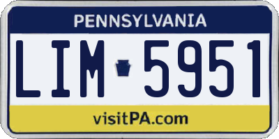 PA license plate LIM5951