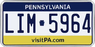 PA license plate LIM5964